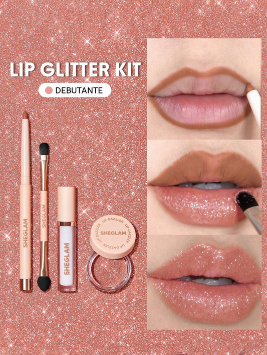SHEGLAM Lip Dazzler Glitter Kit-Debutante Long-Lasting Glitter Lip Gloss Sexy Super Stay Non-Sticky Shiny Liquid Kit Liquid Lipstick Pink Y2K Liquid Lipstick Easter Mother'S Day Graduation Birthday Holiday Winter Y2K Fancy Fashion Makeup Cosmetic Party Beach Travel Camping Outdoors School Campus Trip Festivals Decor Gift Present Rose Girl Cosplay Best Color Charm Vibe