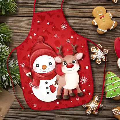 🎄 Delantal Navideño “Reno y Nieve” — Alegría festiva mientras cocinas - TMW430164