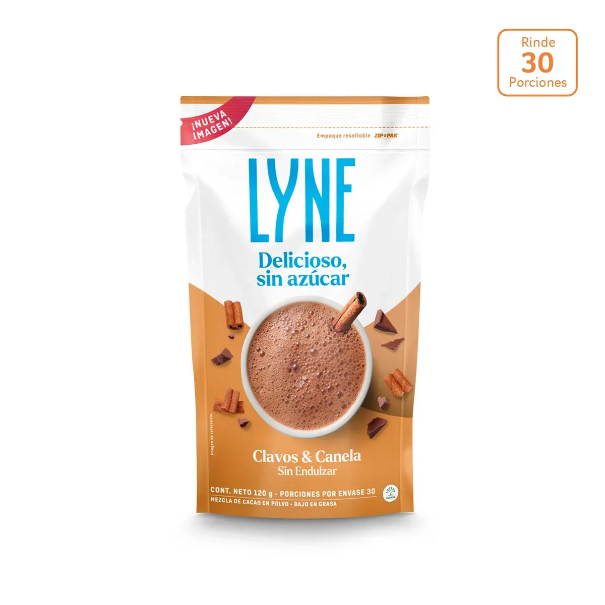 Chocolate en polvo Lyne Clavos y Canela sin azúcar x 120g - N94056