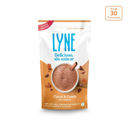 Chocolate en polvo Lyne Clavos y Canela sin azúcar x 120g - N94056