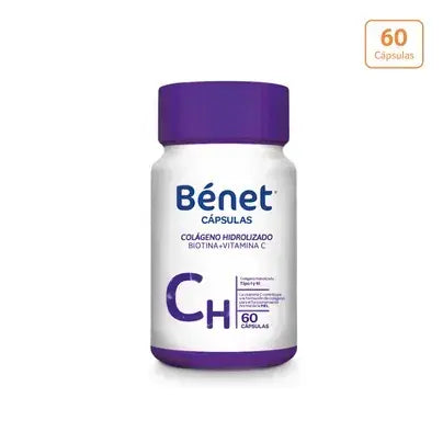 8385 💊 BÉNET Cápsulas de Colágeno Hidrolizado Con Vitamina C y Biotina  60 Cápsulas - N97525