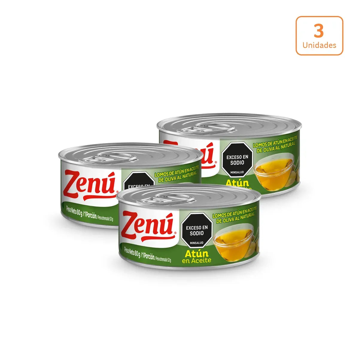 Lomos de atún Zenú en aceite de oliva x 3 unds x 80g c/u sus - N 97821