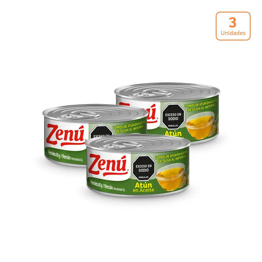 Lomos de atún Zenú en aceite de oliva x 3 unds x 80g c/u sus - N 97821