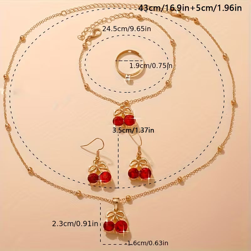 5154 🍒 Set de Joyas Cereza Chic - T17-01