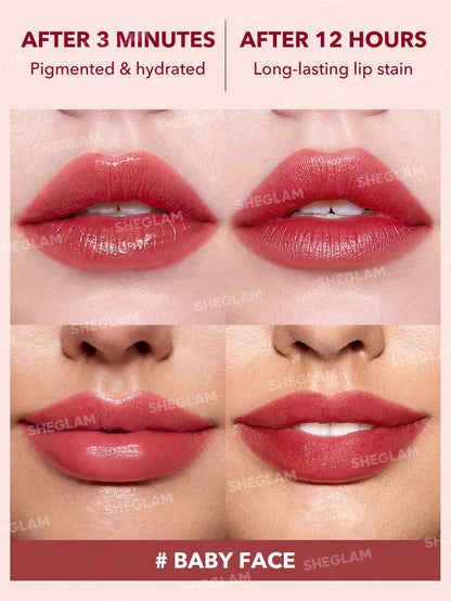 SHEGLAM Take a Hint Lip Tint-Baby Face Color Changing Long-Lasting Lip Gloss High Gloss Finish All Day Non-Sticky Moisturizing Lip Stain for Dry Lips Pink Liquid Lipstick Easter Mother'S Day Graduation Birthday Holiday Winter Y2K Fancy Fashion Makeup Cosmetic Party Beach Travel Camping Outdoors School Campus Trip Festivals Decor Gift Present Rose Girl Cosplay Best Color Charm Vibe