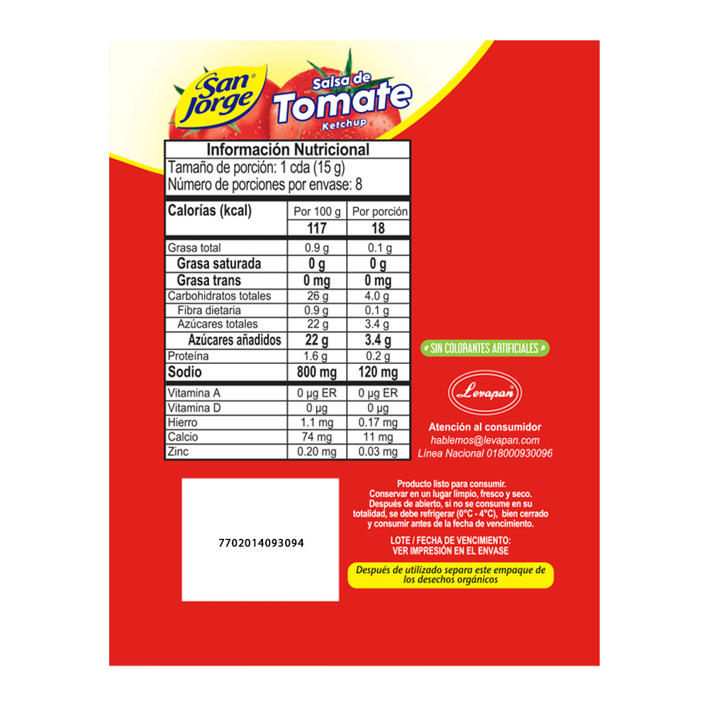 102120-1 🍅 Salsa de Tomate San Jorge Doypack 120g