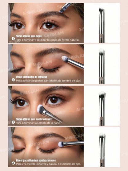 SHEGLAM Glam Fam - Juego de 8 brochas de maquillaje sintéticas