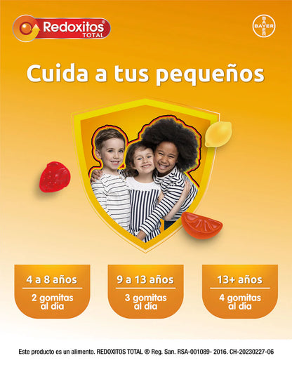 Redoxitos® Total Vitaminas C + D + Zinc x 25 gomas x 2 Und