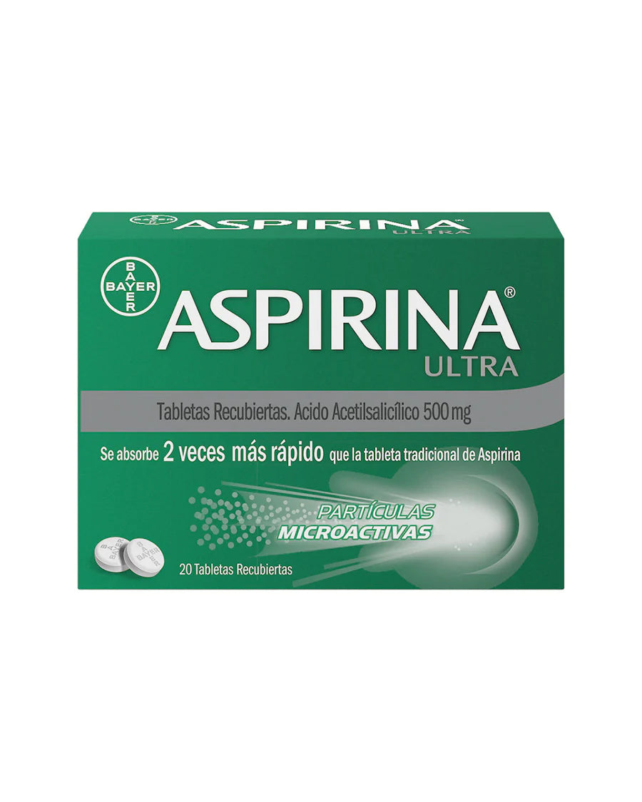 Aspirina® Ultra 500 mg Ácido Acetilsalicílico Caja x 20 tab