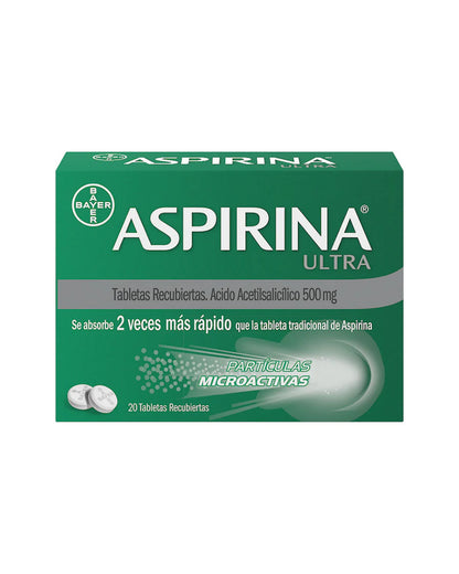 Aspirina® Ultra 500 mg Ácido Acetilsalicílico Caja x 20 tab