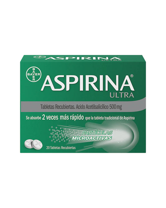Aspirina® Ultra 500 mg Ácido Acetilsalicílico Caja x 20 tab