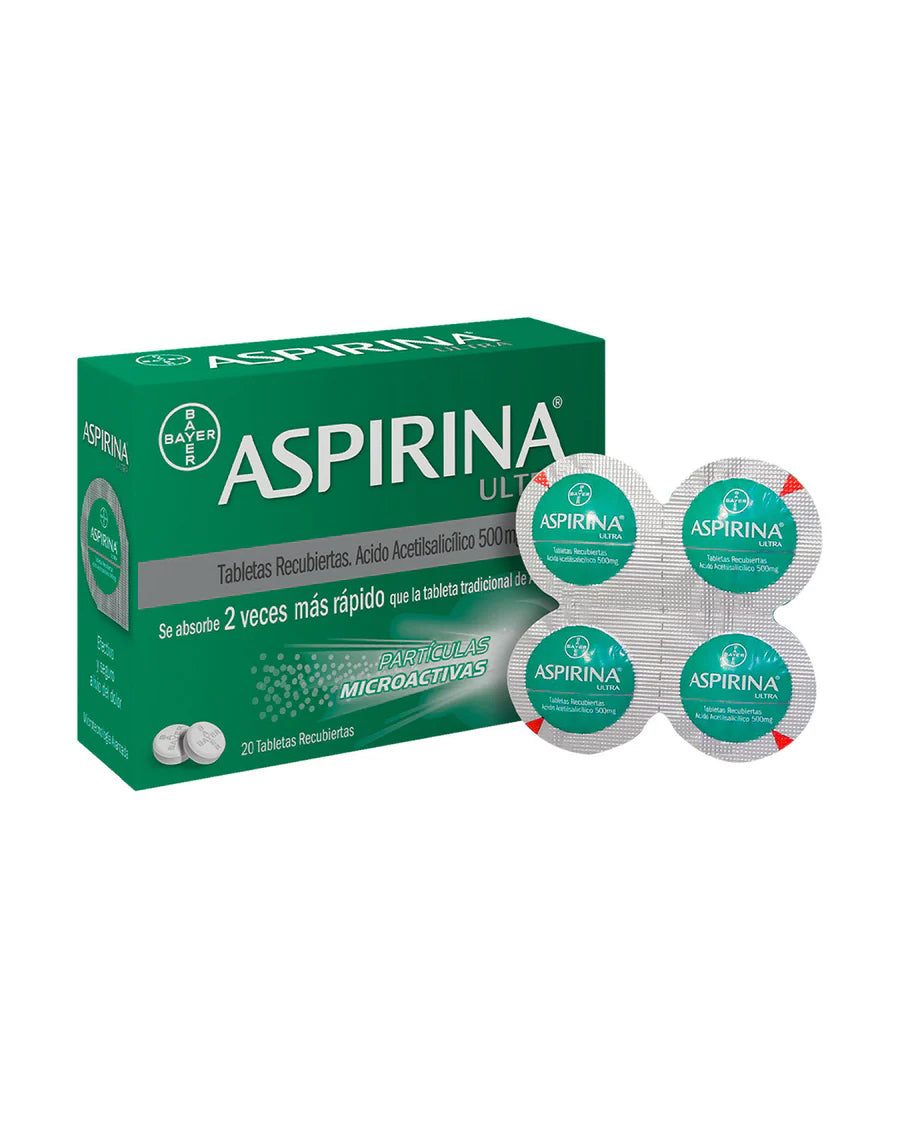 Aspirina® Ultra 500 mg Ácido Acetilsalicílico Caja x 20 tab