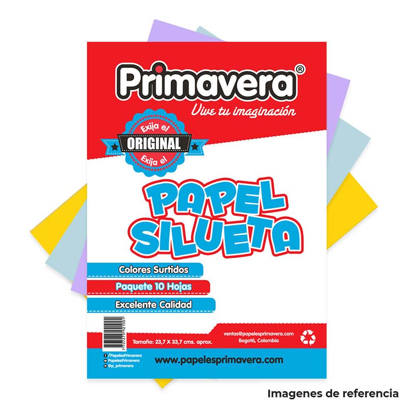 131111-1 Papel Silueta 18 × 10 Colores Surtidos – PRIMAVERA