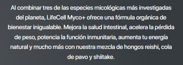 LifeCell Myco+ - Producto dietético a base de hongos