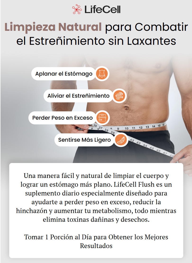 LifeCell Flush for Men - Suplemento de Fibra / Magnesio - LC2