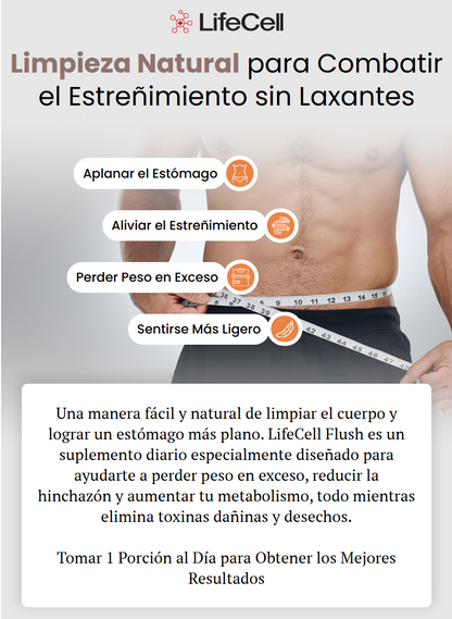 LifeCell Flush for Men - Suplemento de Fibra / Magnesio - LC2