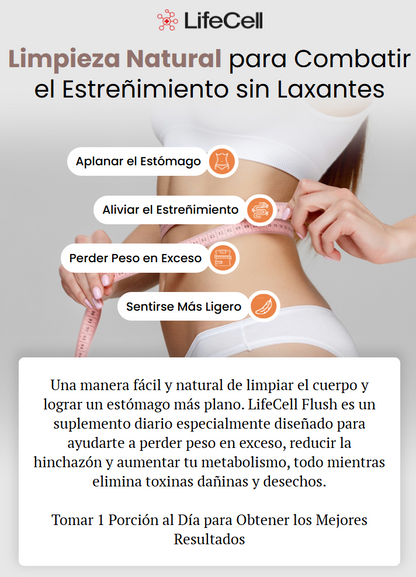 LifeCell Flush for Women - Suplemento de Fibra / Magnesio -  LC3