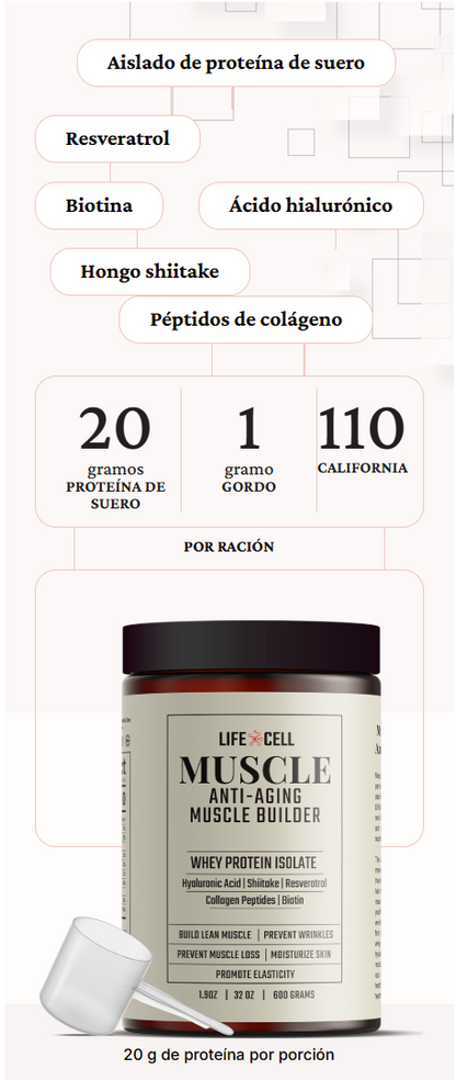 LifeCell Muscle  Builder  - Proteína antienvejecimiento para el desarrollo muscular - LC4