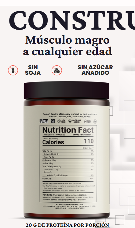 LifeCell Muscle  Builder  - Proteína antienvejecimiento para el desarrollo muscular - LC4