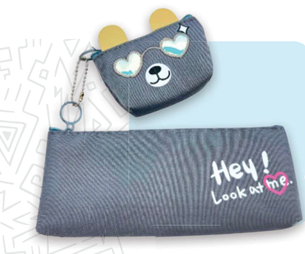 13101-1 🐱✨ CARTUCHERA GRAFITOS KAWAII GATITOS – Modelo 108 con Monedero (Acetato)