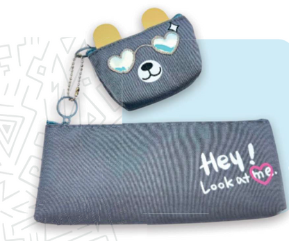 13101-1 🐱✨ CARTUCHERA GRAFITOS KAWAII GATITOS – Modelo 108 con Monedero (Acetato)