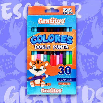 13312 🎨 COLORES GRAFITOS DOBLE PUNTA X12 – SU-026