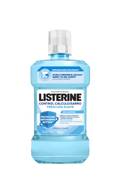 Enjuague Bucal Listerine Control Cálculo / Sarro Frescura suave Sin Alcohol x 500ml  - REF. N