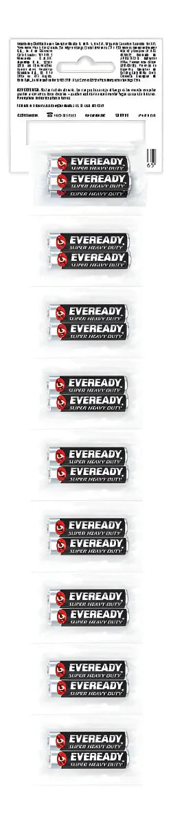 1224-3 🔋 Pila AA Eveready Carbón Super Heavy Duty