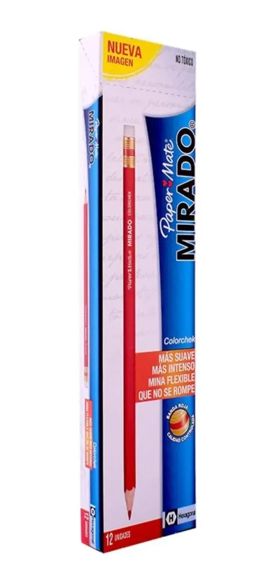 13343 ✏️ Lápiz Chequeo ColorCheck Rojo Paper Mate Mirado D6501042