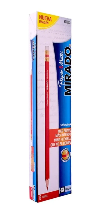 13343 ✏️ Lápiz Chequeo ColorCheck Rojo Paper Mate Mirado D6501042