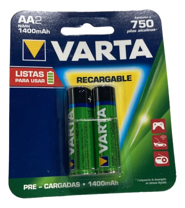 1222-1 🔋 Pila Varta Recargable AA x2 Unidades