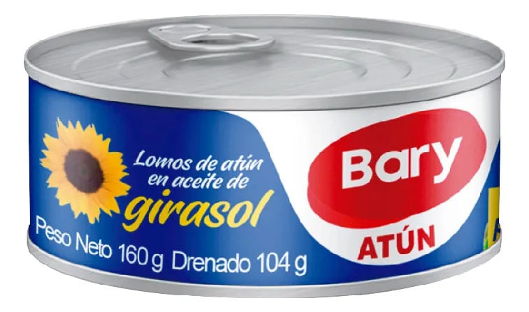 101312 🐟 Lomitos de Atún en Aceite de Girasol Bary 160 g 140g