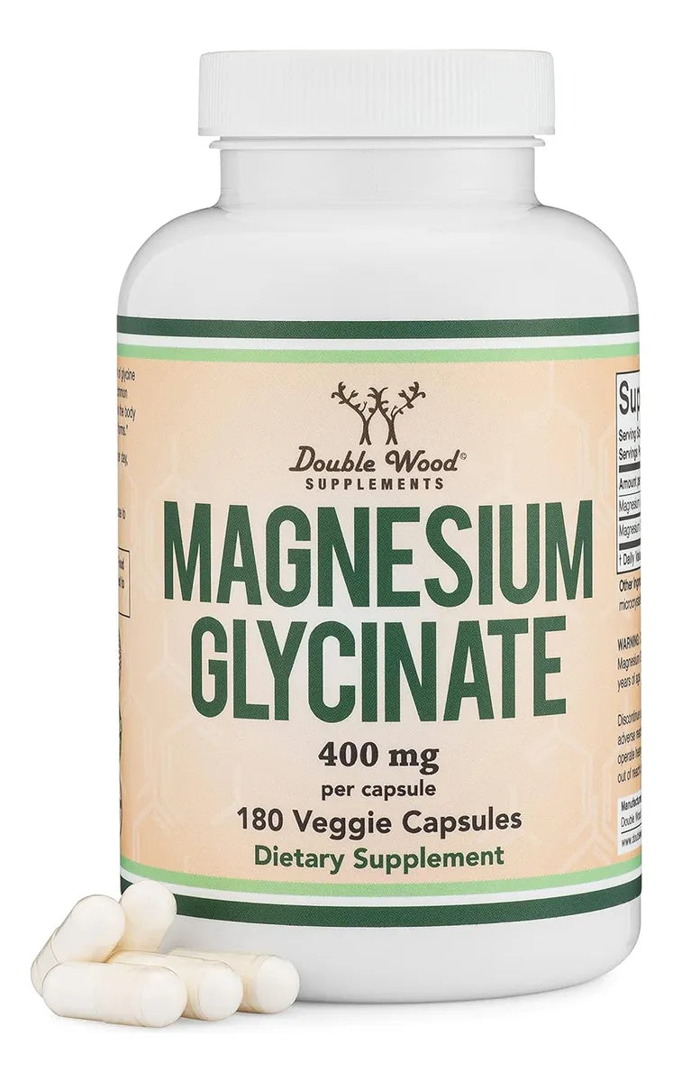Magnesium Glycinate 400Mg, 180 Capsules (Vegan Safe, Third Party Tested, Gluten Free, Non-Gmo) High Absorption Magnesium by