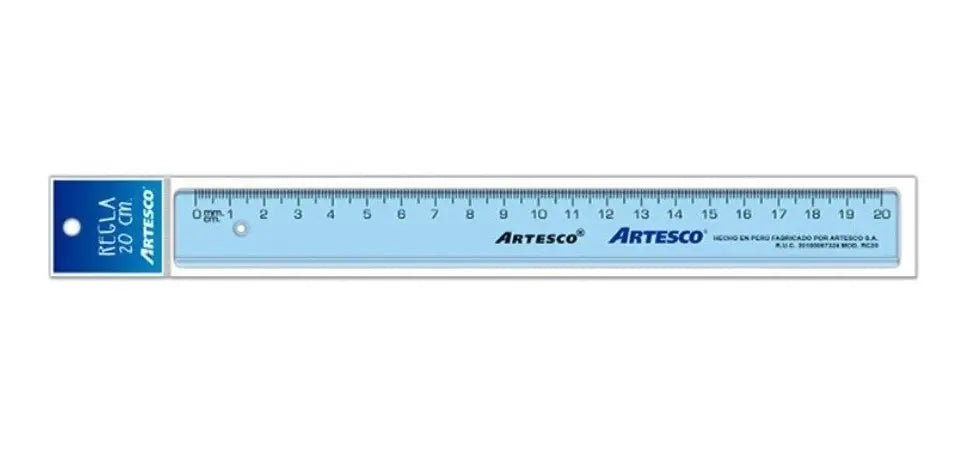 131262 📏 Regla Artesco Cristal Transparente 20 cm – D1327020