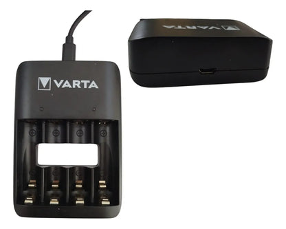 1221-1 🔋 Cargador Varta AAAAA 4 Puertos PS132 + 2 Baterías Recargables AA