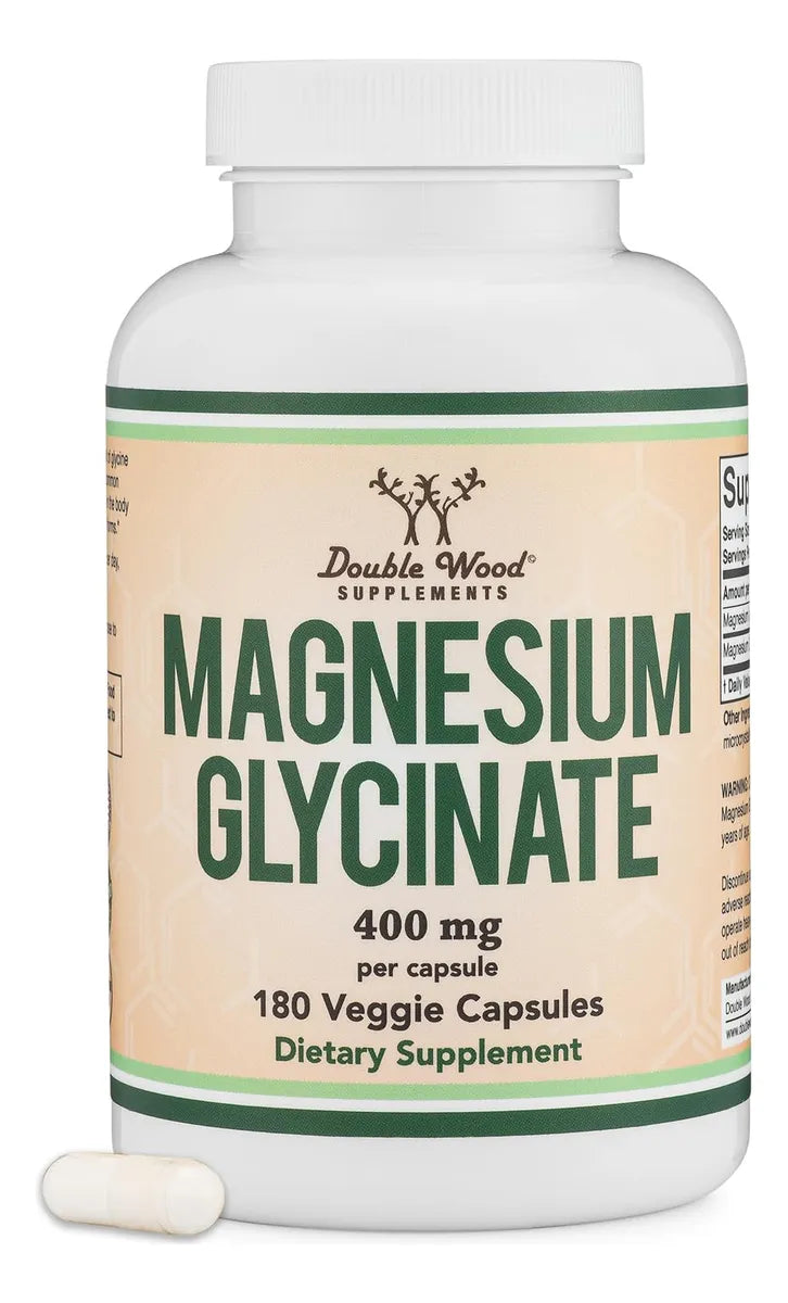 Magnesium Glycinate 400Mg, 180 Capsules (Vegan Safe, Third Party Tested, Gluten Free, Non-Gmo) High Absorption Magnesium by