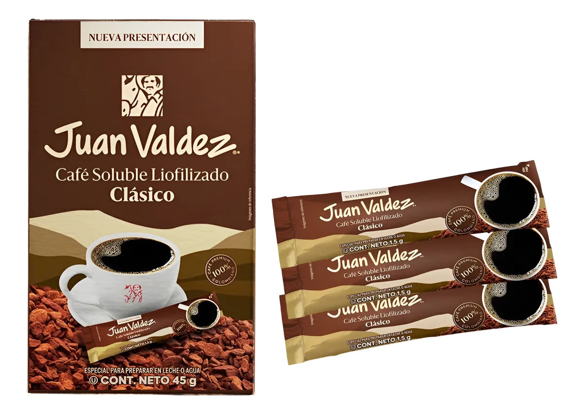 10910-1 ✨Sticks Café Juan Valdez Liofilizado Clásico x 30 uds (45 g)