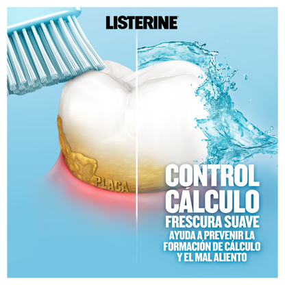 Enjuague Bucal Listerine Control Cálculo / Sarro Frescura suave Sin Alcohol x 500ml  - REF. N