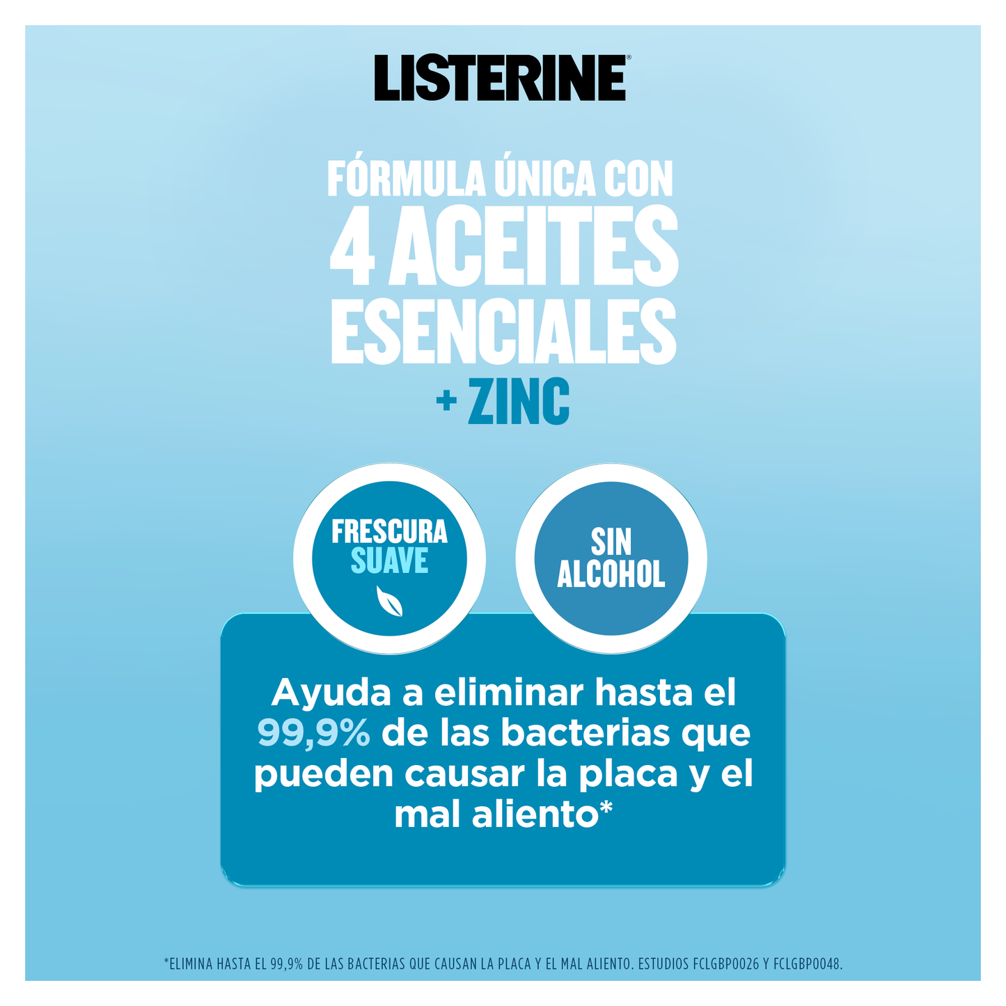 Enjuague Bucal Listerine Control Cálculo / Sarro Frescura suave Sin Alcohol x 500ml  - REF. N