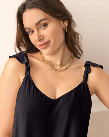 Vestido corto con boleros en mangas y ruedo - F7320