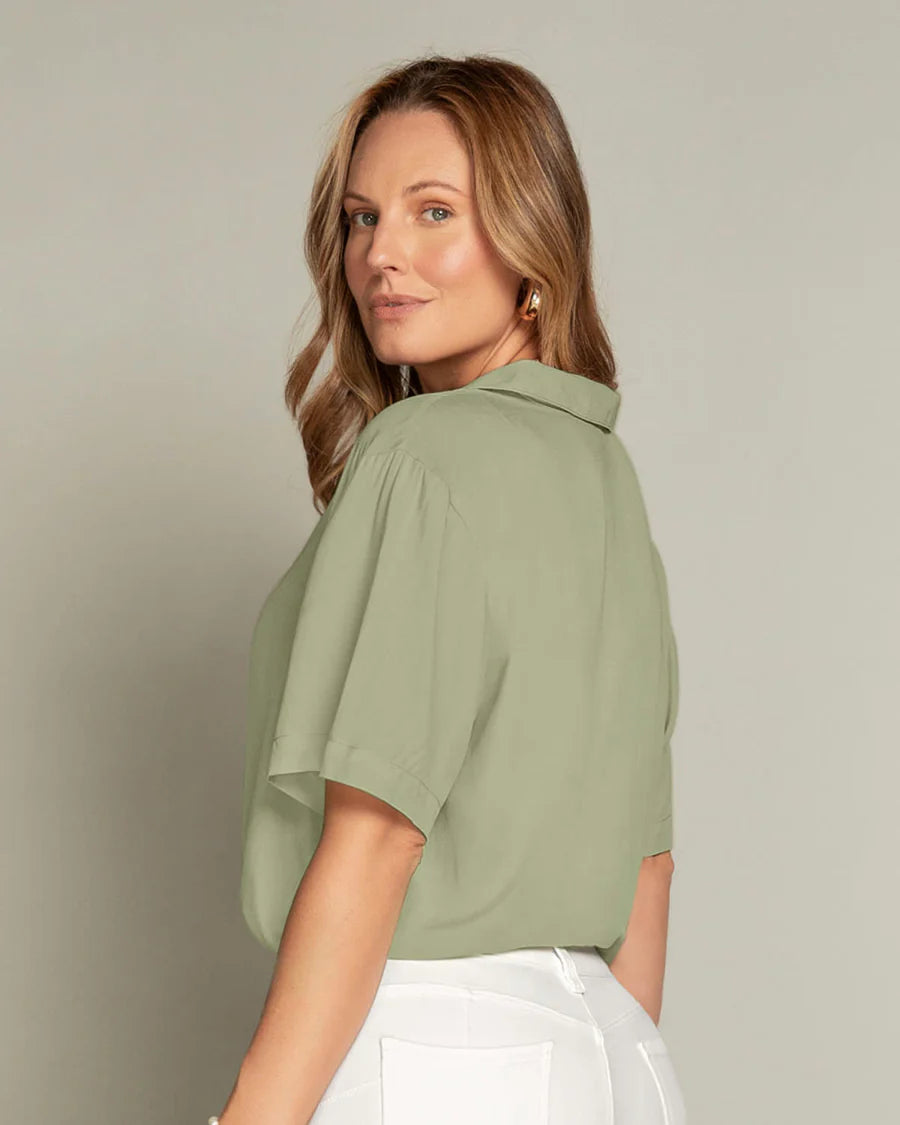 Blusa cuello sport de silueta amplia - F7325