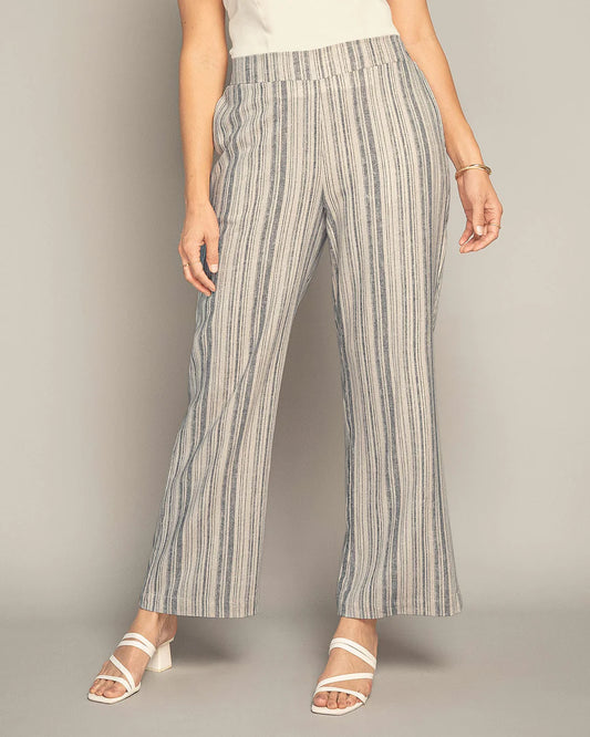 Pantalón estampado tipo lino - F7350