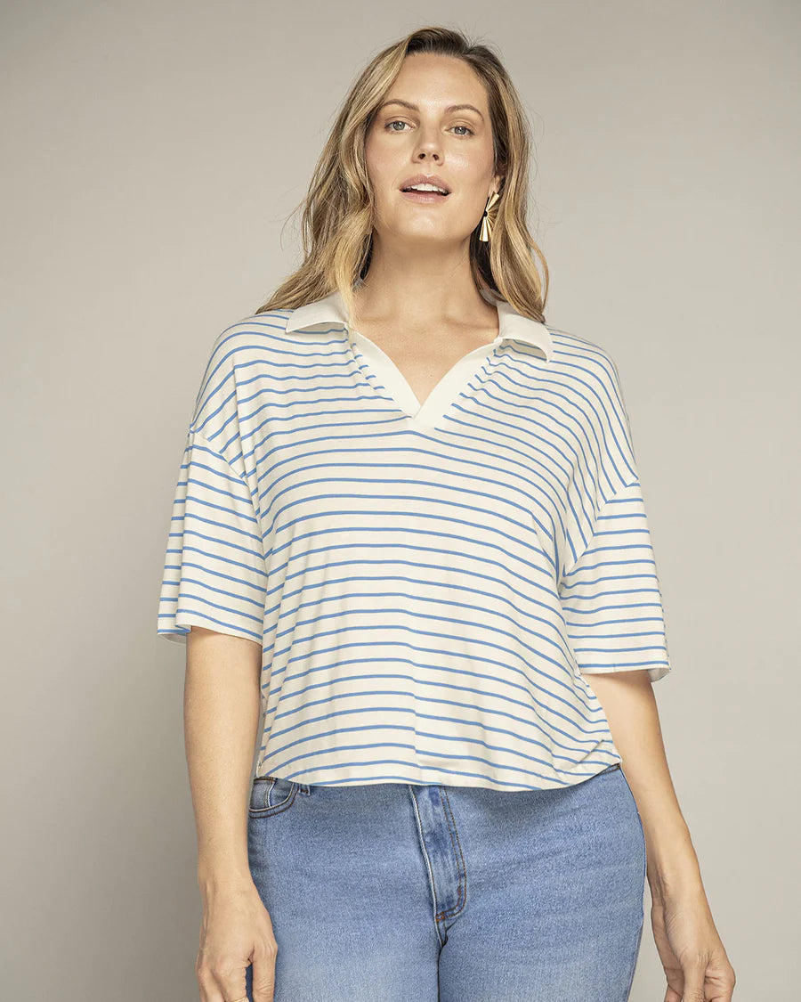 Blusa manga corta de silueta cuadrada - L F7352