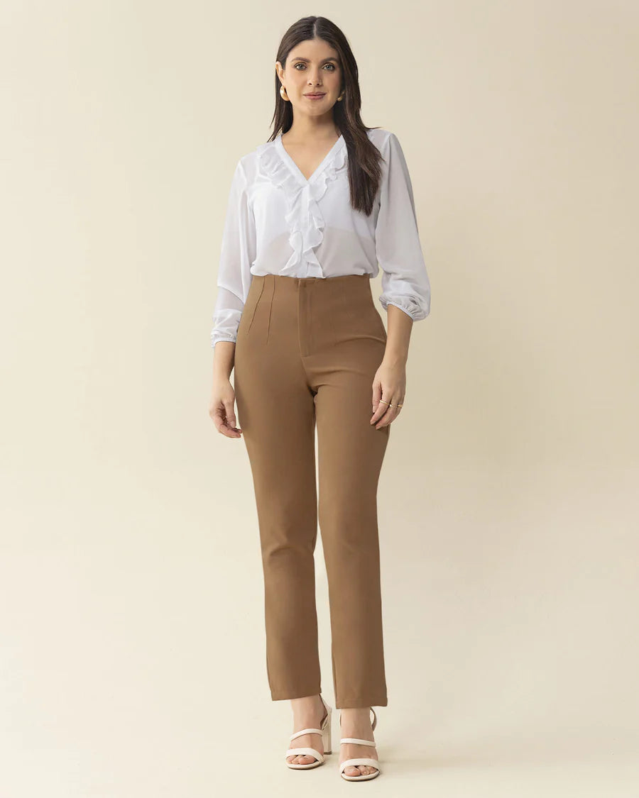 Pantalón bota recta silueta ajustada - F7371