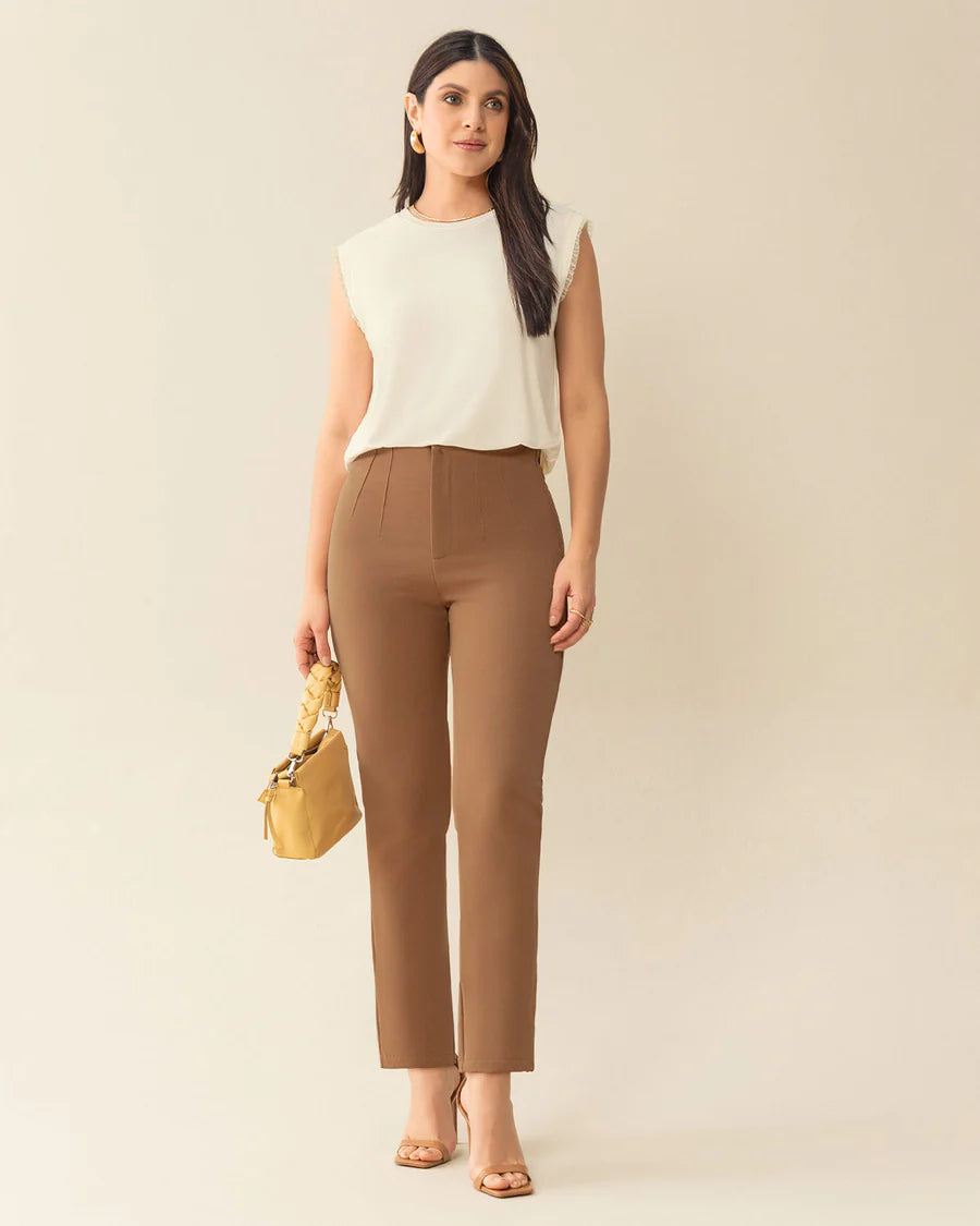 Pantalón bota recta silueta ajustada - F7371