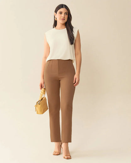 Pantalón bota recta silueta ajustada - F7371