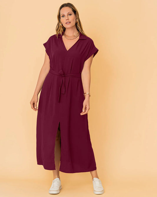 Vestido largo cuello sport - LF7437