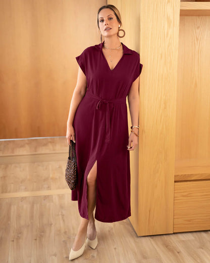 Vestido largo cuello sport - LF7437