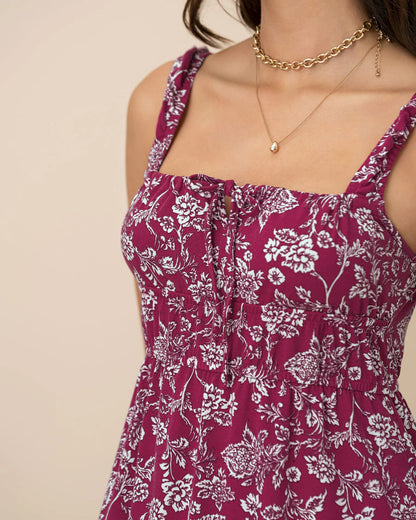 Vestido largo estampado de escote cuadrado - LF7471