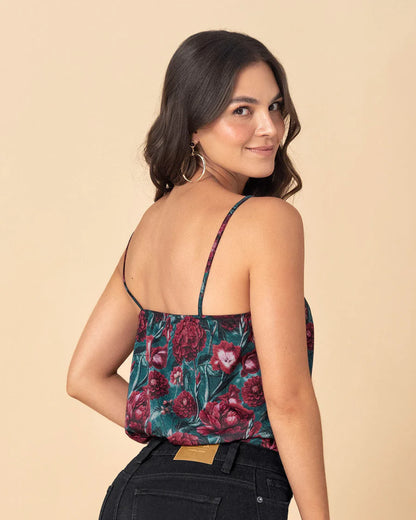 ☀️ Blusa Estampada de Tiritas y Escote Recto – F7566 060 50